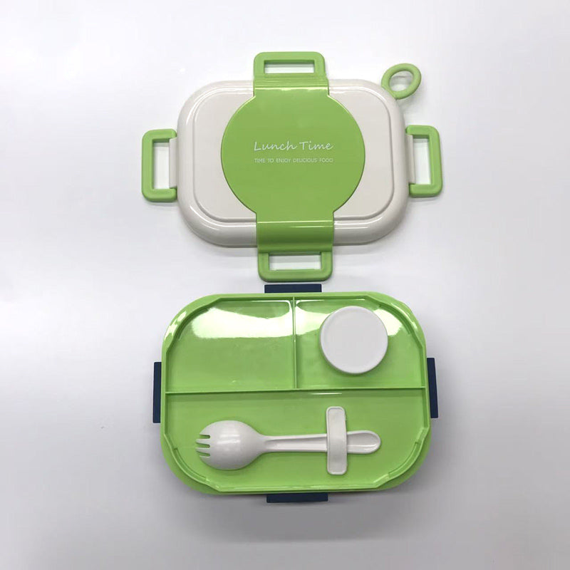 Three compartment partitioned bento box