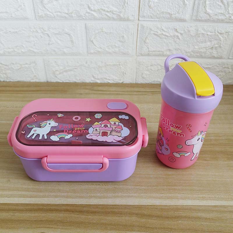 Cartoon lunch box and water cup set