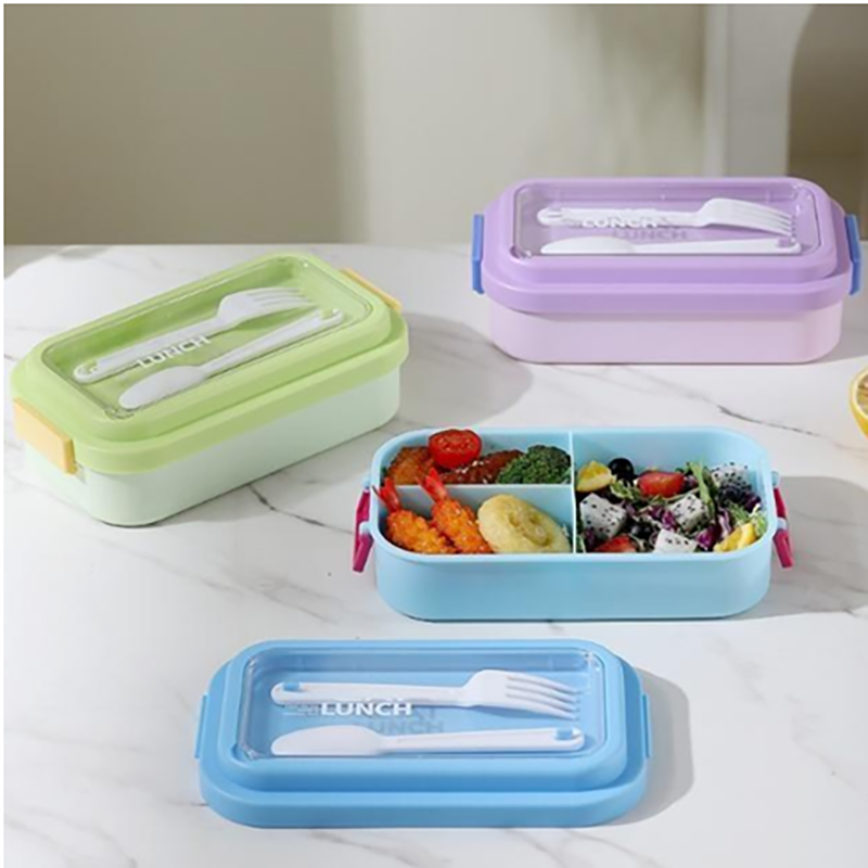 Simple multi-color partitioned lunch box(wholesale)