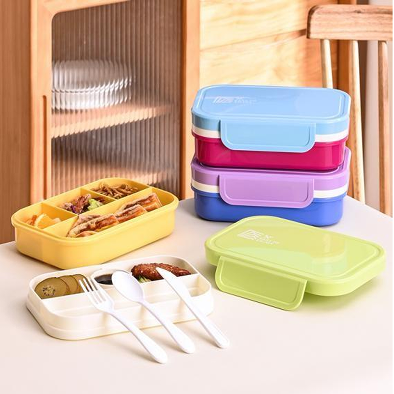 Colorful partitioned fresh-keeping lunch box (wholesale)