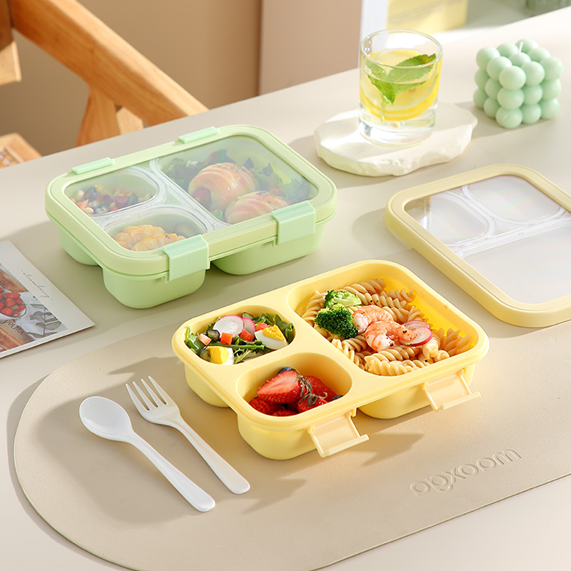 Three compartment partitioned bento box(wholesale)