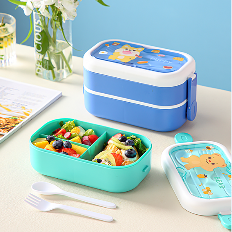Cartoon double-layer lunch box