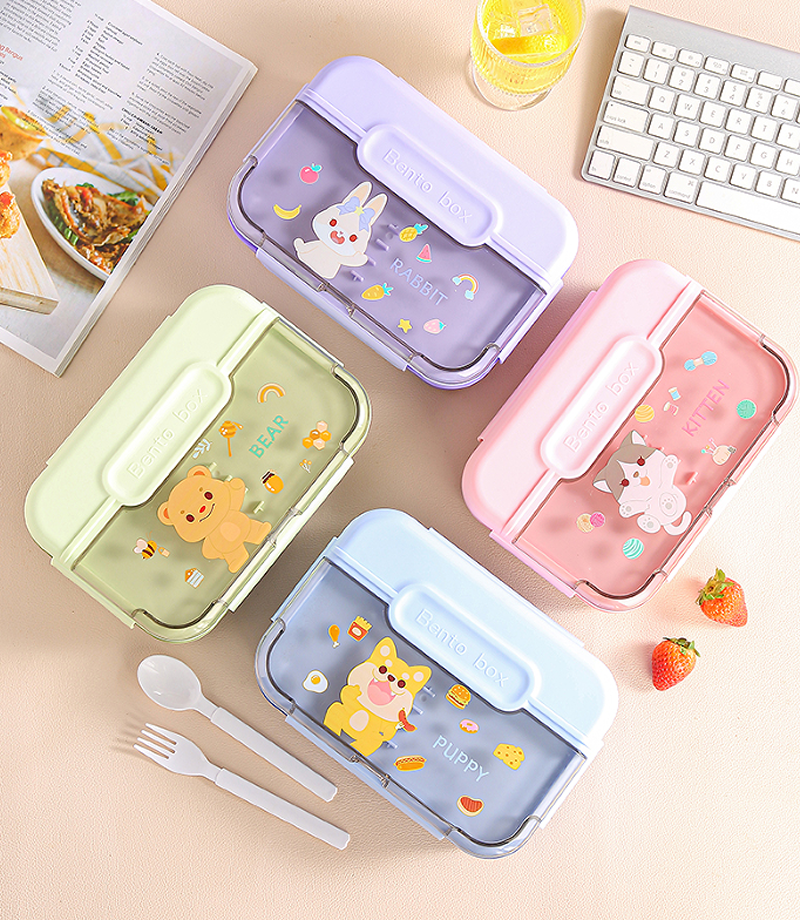 Cute Pet Multi color Divided Bento Box