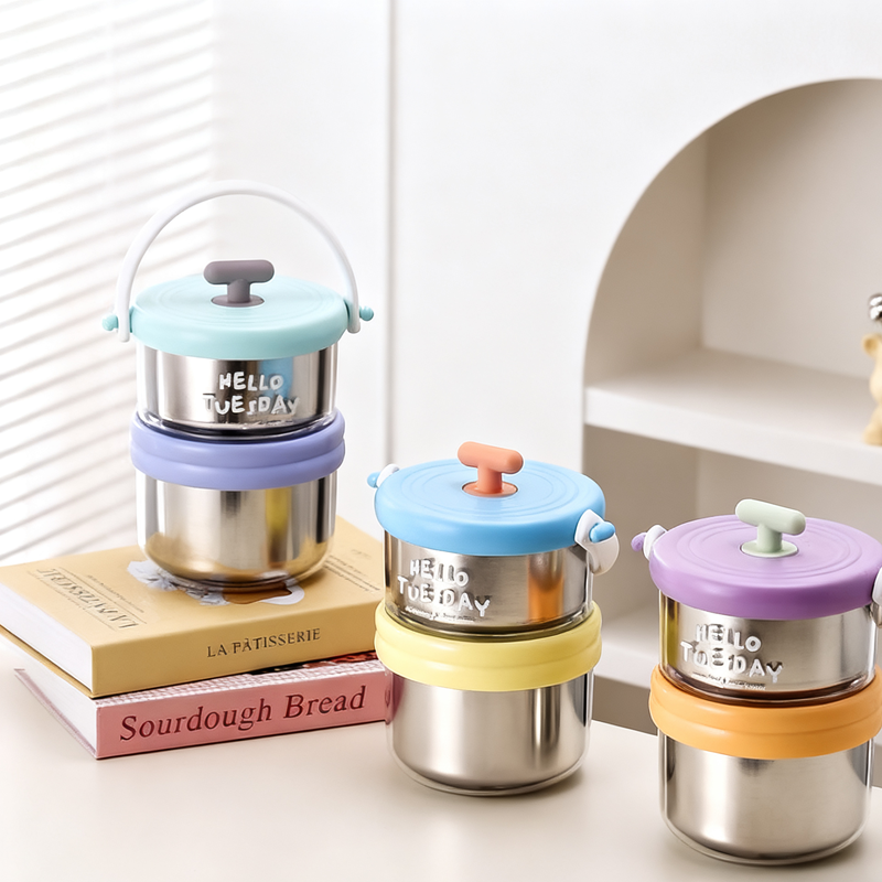 Stainless steel layered lunch box