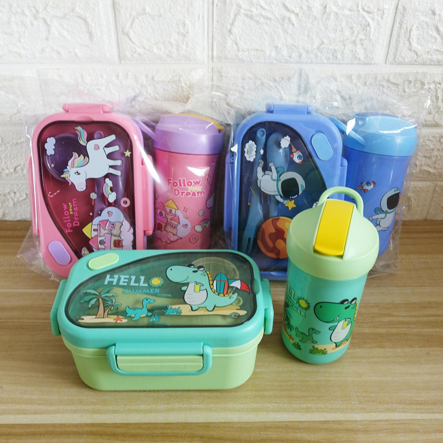 Cartoon lunch box and water cup set