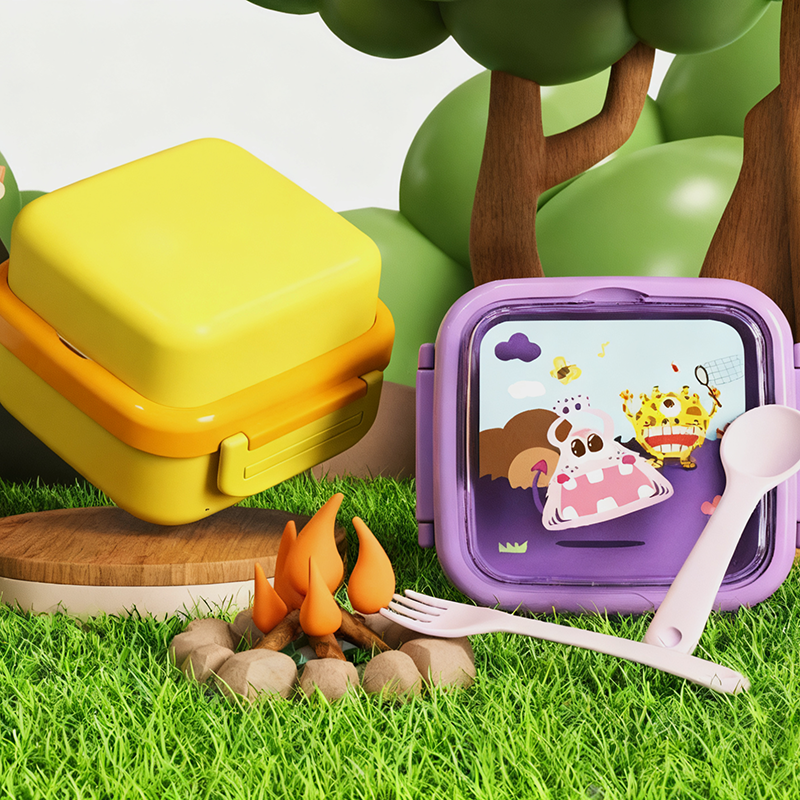 Cartoon pattern portable lunch box