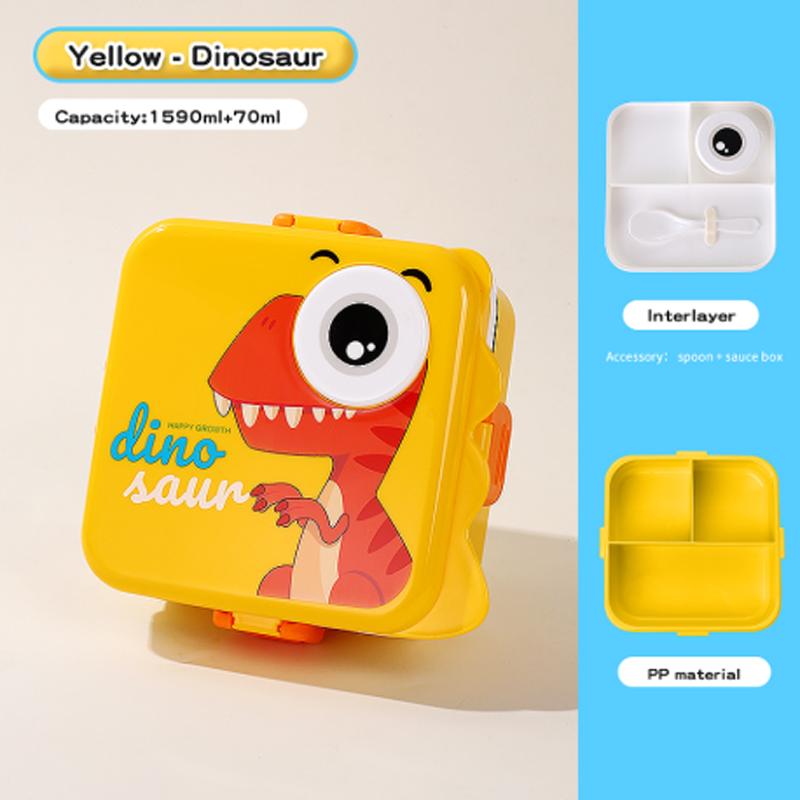 Cartoon dinosaur partitioned bento box