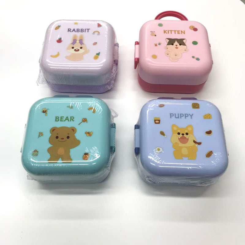 Cute Pet Cartoon Handheld Double layered Bento Box