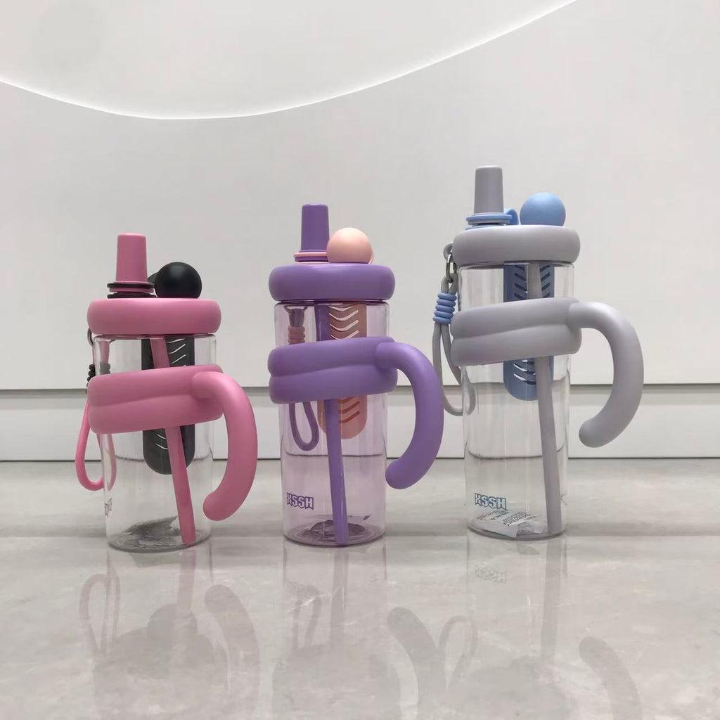 Macaron handle straw cup