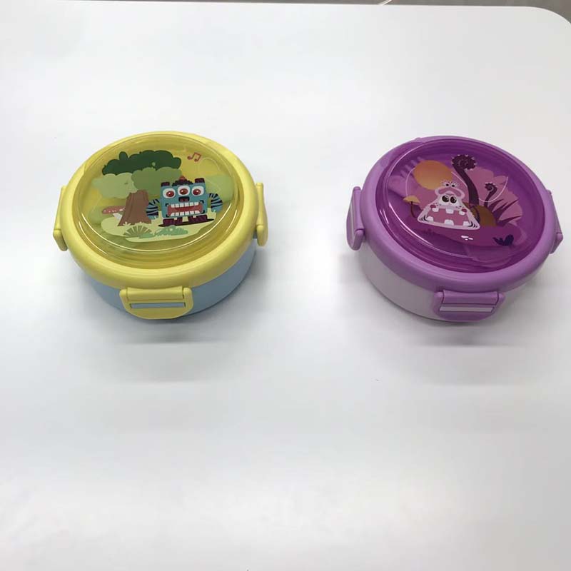 Cartoon patterned stainless steel double-layer lunch box