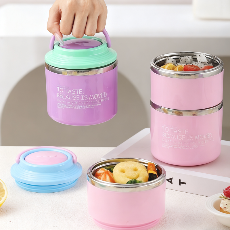 Stainless steel layered fresh-keeping lunch box