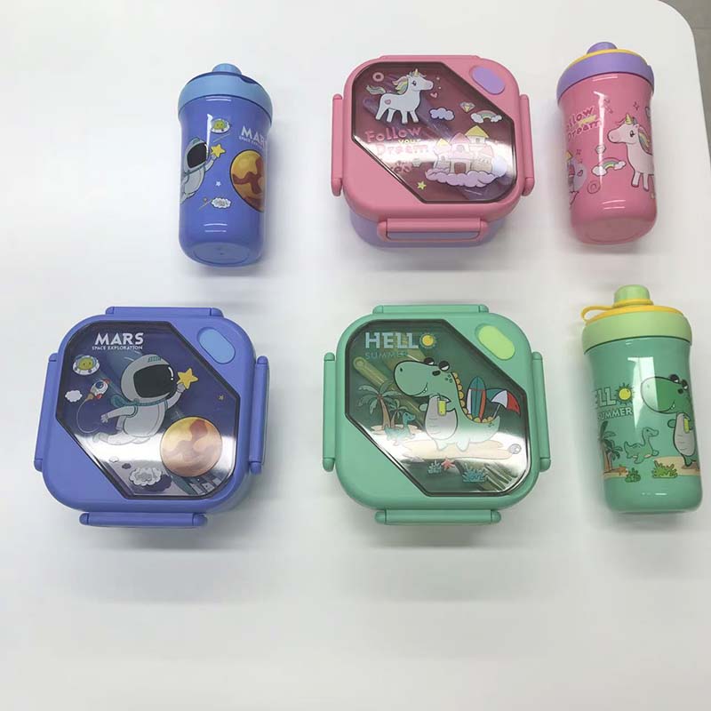 Cartoon lunch box and water cup set