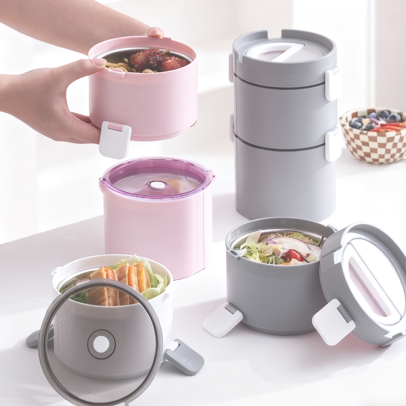 Multi layer stackable portable lunch box