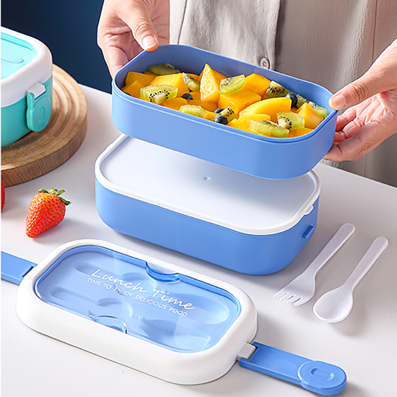 Double layered partitioned bento box(wholesale)