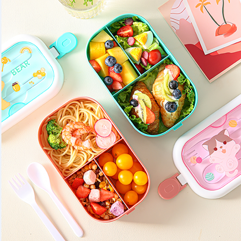 Cartoon double-layer lunch box
