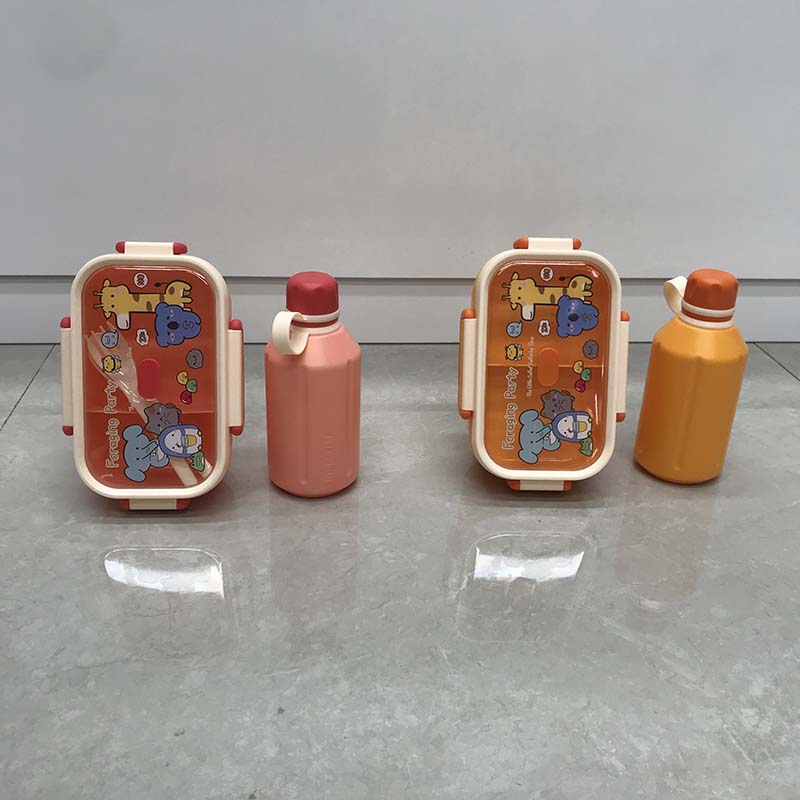 Cartoon Animal Lunch Box Water Bottle Set