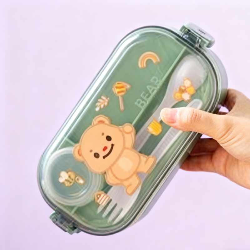 Little Bear Cartoon Divided Bento Box