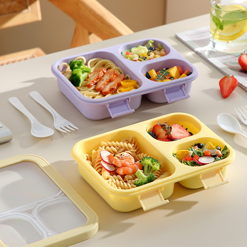 Three compartment partitioned bento box(wholesale)
