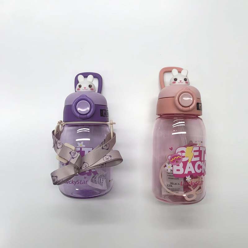 Cute Rabbit Bear Three Dimensional Head Straw Cup