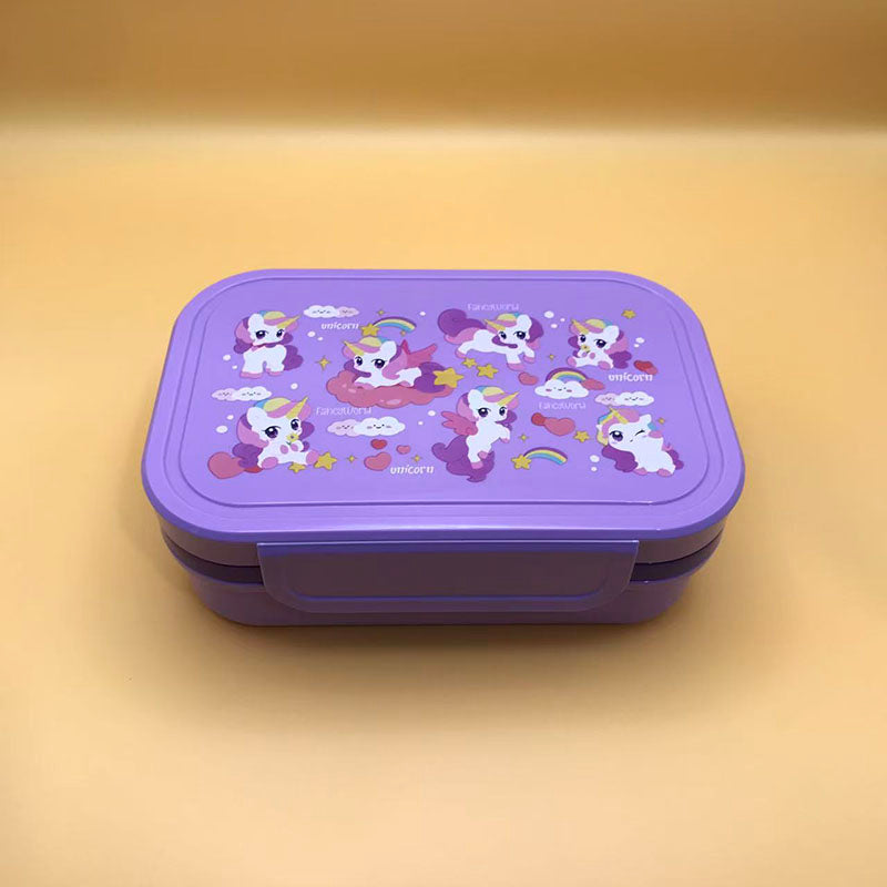 Cute cartoon unicorn partitioned bento box (wholesale)