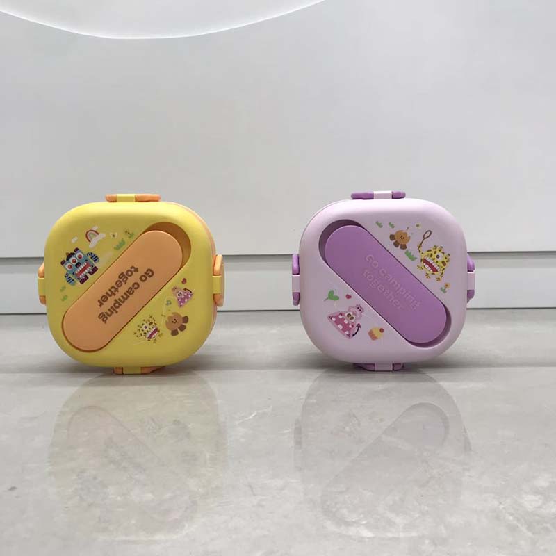 Cartoon portable double-layer lunch box
