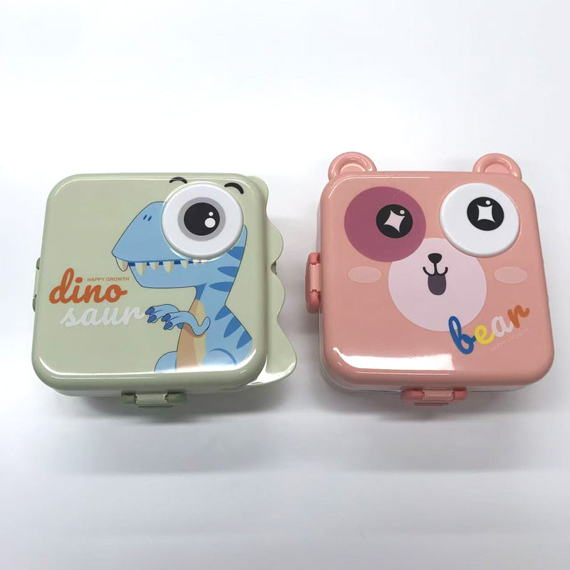 Cartoon dinosaur partitioned bento box