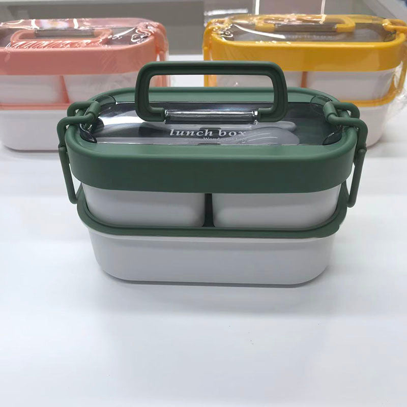 Double layered multi compartment lunch box