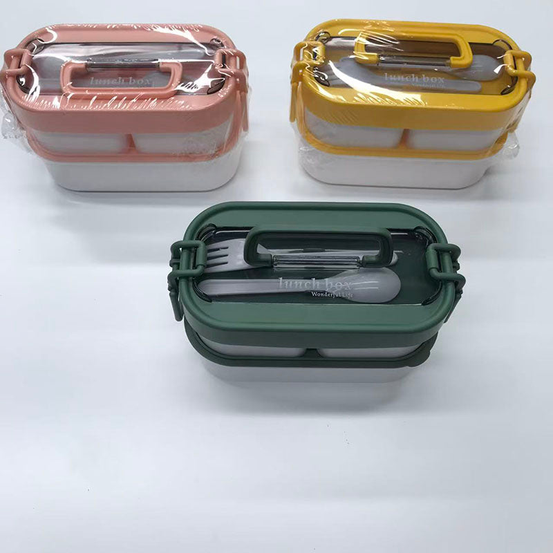 Double layered multi compartment lunch box