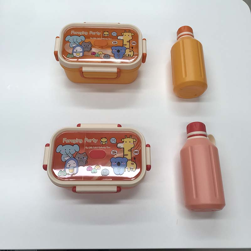 Cartoon Animal Lunch Box Water Bottle Set