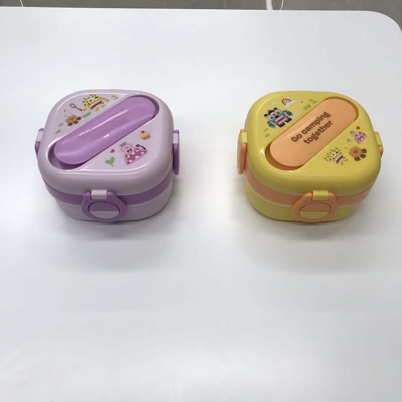 Cartoon portable double-layer lunch box