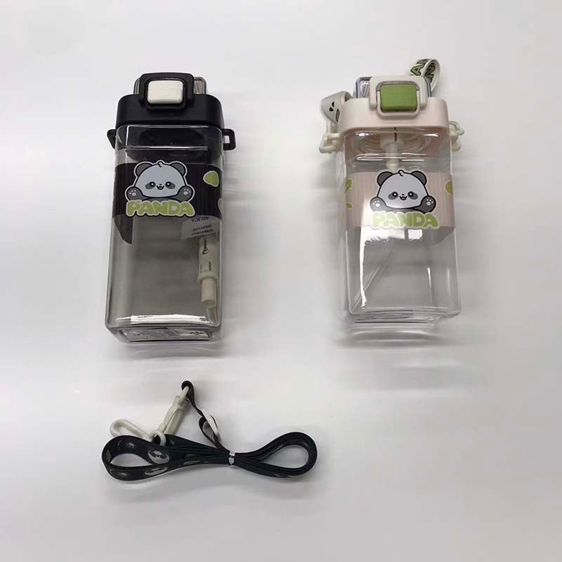 Cartoon lanyard straw square cup