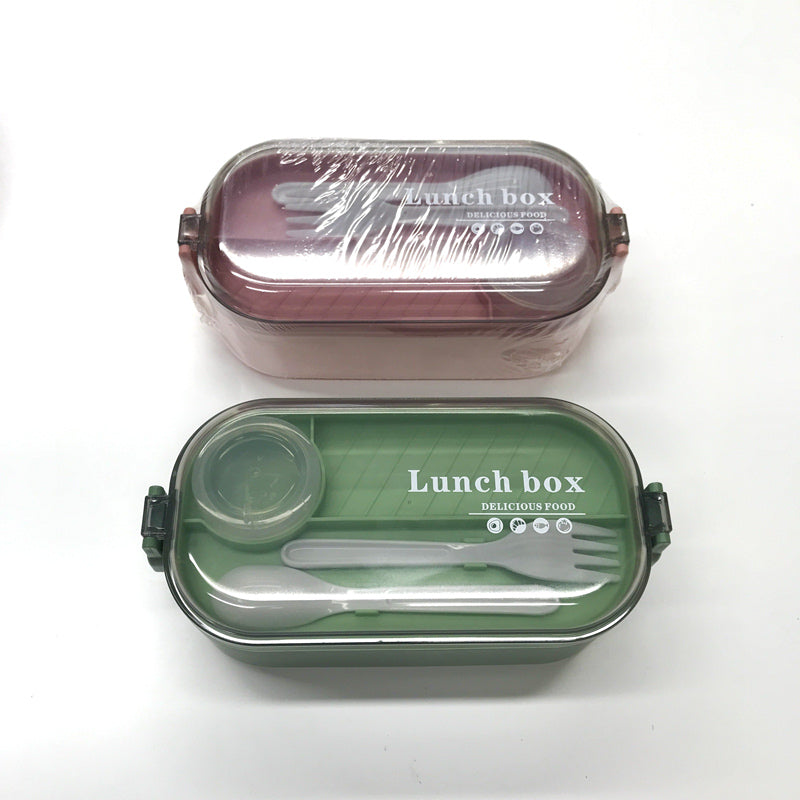 Simple macaron colored partitioned bento box