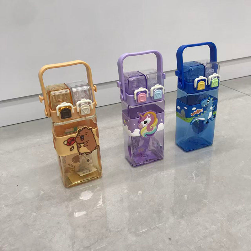 Double lid, double drink cartoon water cup