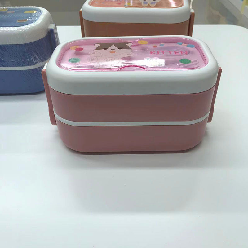 Cartoon double-layer lunch box