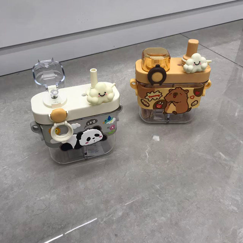 Cartoon cute cloud decoration double lid water cup