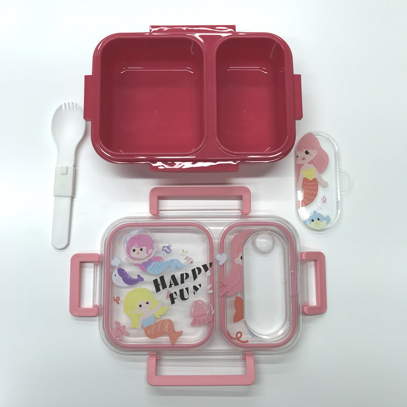 Cartoon Three Grid Divided Bento Box