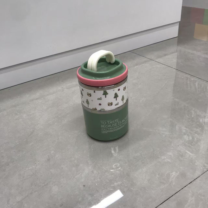 Small Bear Forest Pattern Layered Bento Box