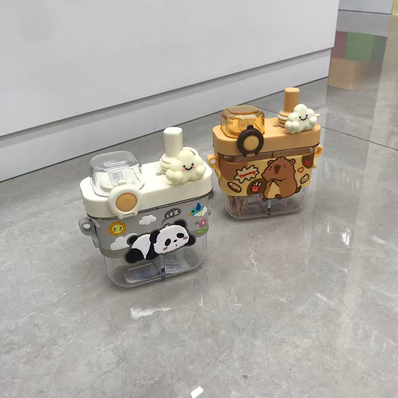 Cartoon cute cloud decoration double lid water cup