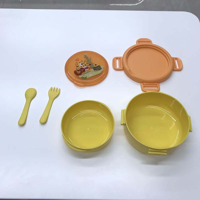 Cartoon patterned stainless steel double-layer lunch box