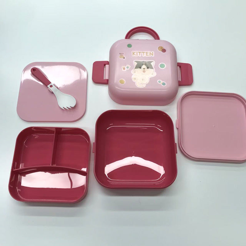 Cute Pet Cartoon Handheld Double layered Bento Box