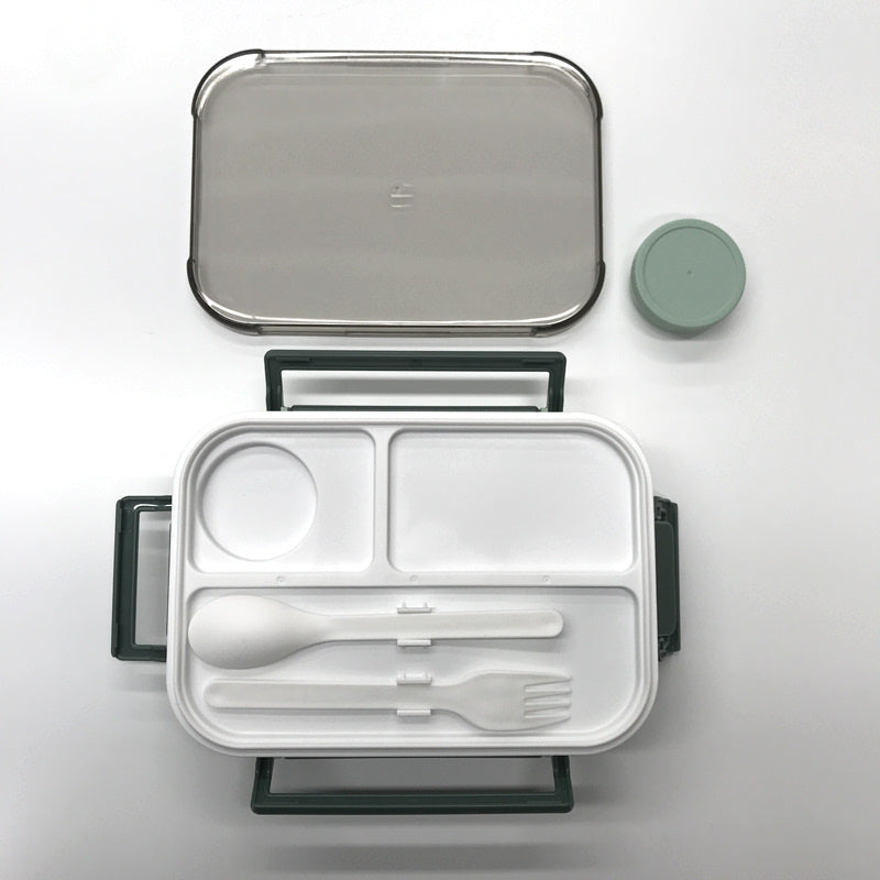 Minimally designed lunch box with cutlery (wholesale)