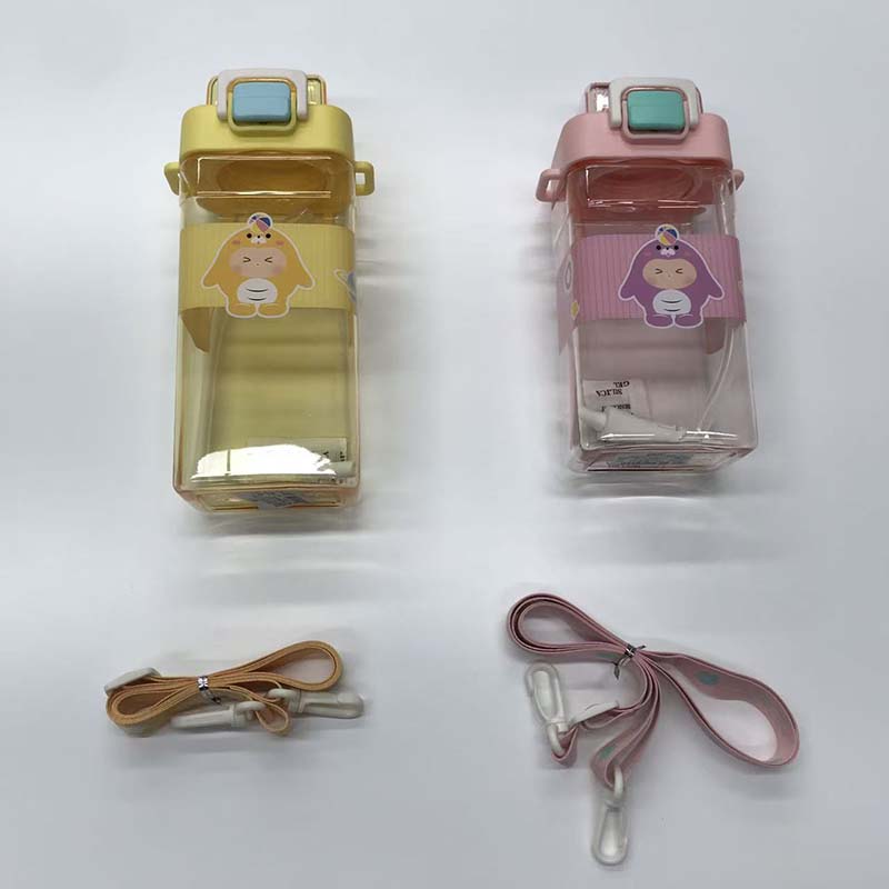 Cartoon lanyard straw square cup