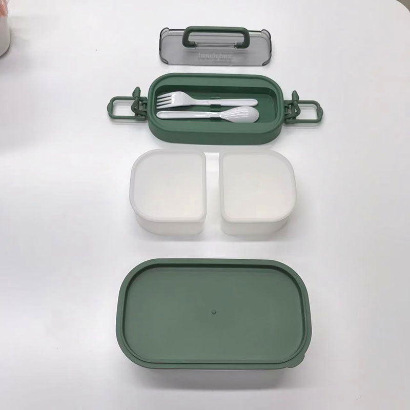 Double layered multi compartment lunch box