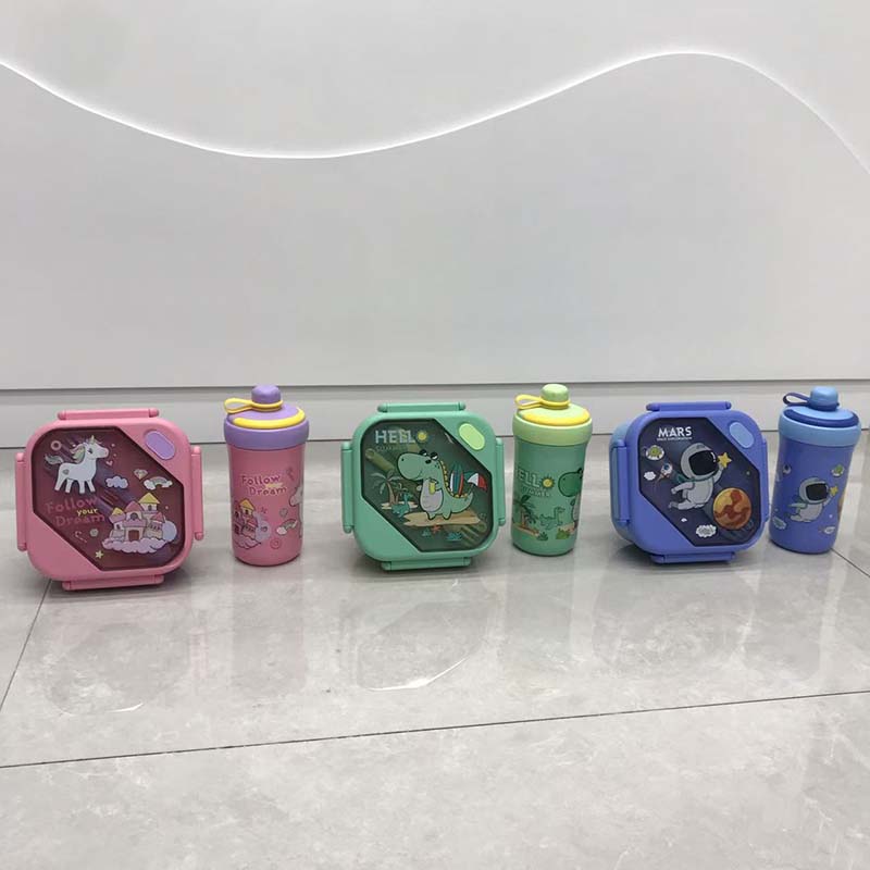 Cartoon lunch box and water cup set