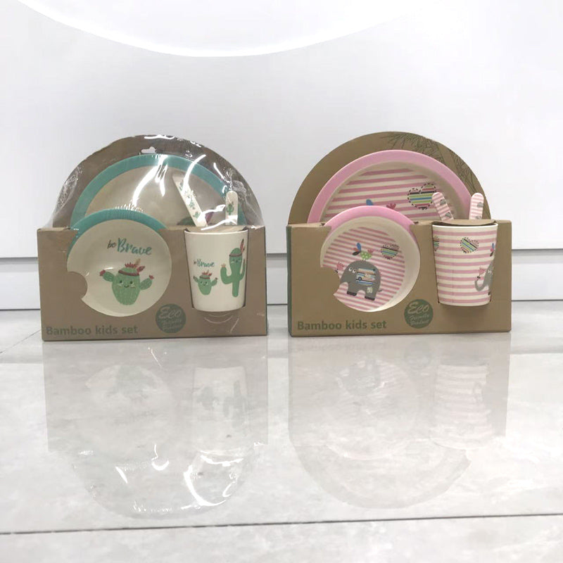 Children's bamboo fiber tableware set