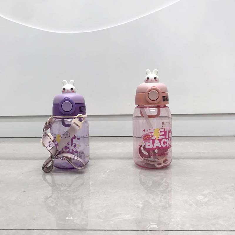 Cute Rabbit Bear Three Dimensional Head Straw Cup