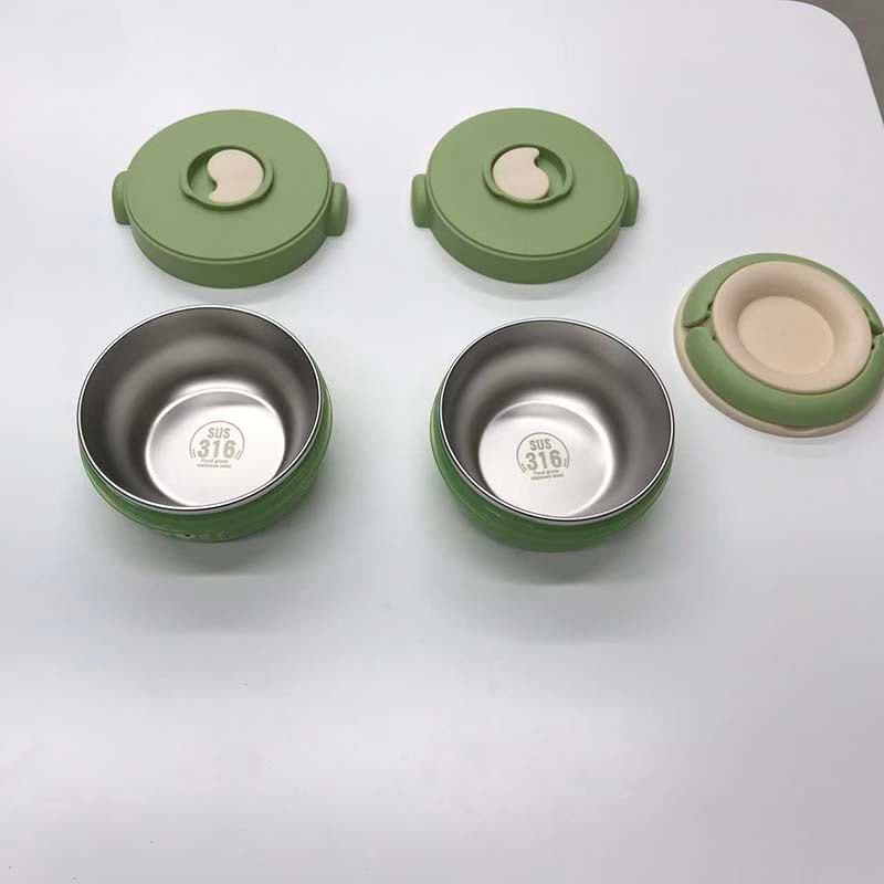 Double layered stainless steel portable lunch box