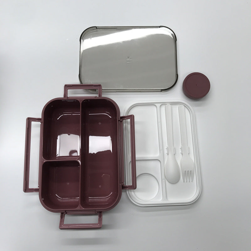 Minimally designed lunch box with cutlery (wholesale)