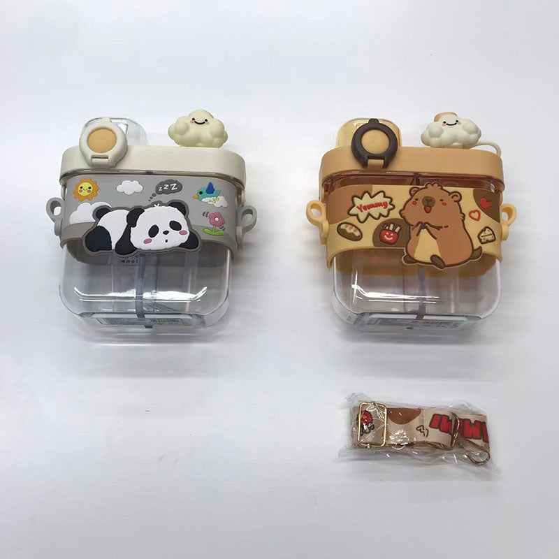 Cartoon cute cloud decoration double lid water cup