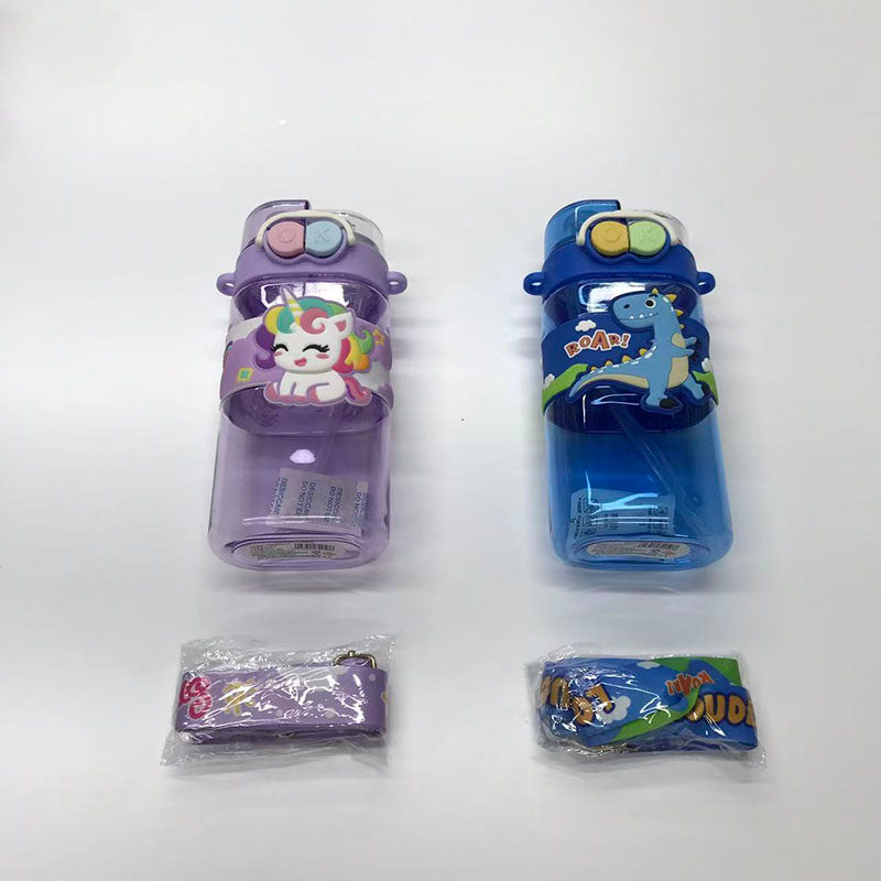 Double lid and double drink cartoon children's water cup